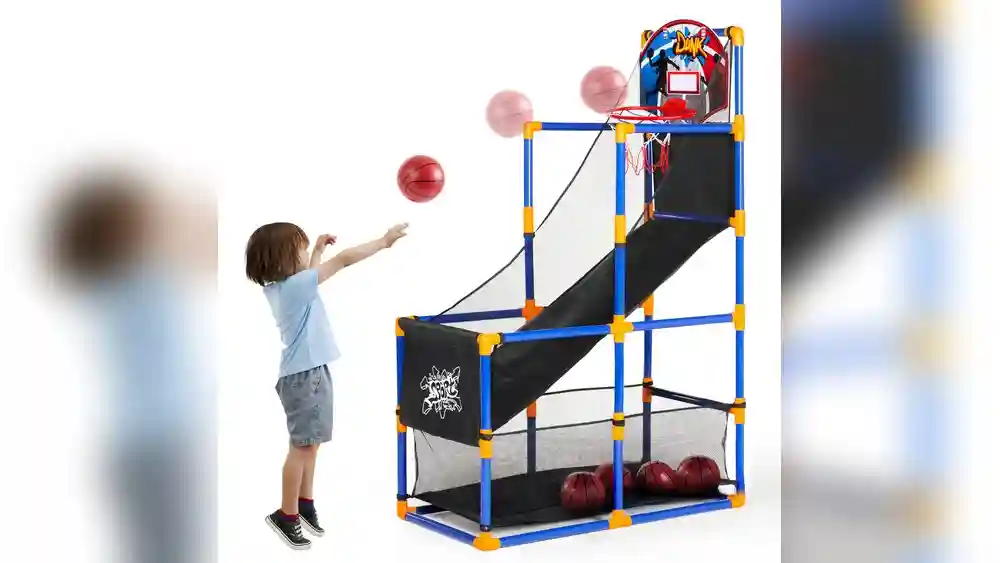 Best Joyin Arcade Basketball Game Set With 4 Balls And Hoop for Kids 3 to 12 Years Old Indoor Outdoor Sport Play