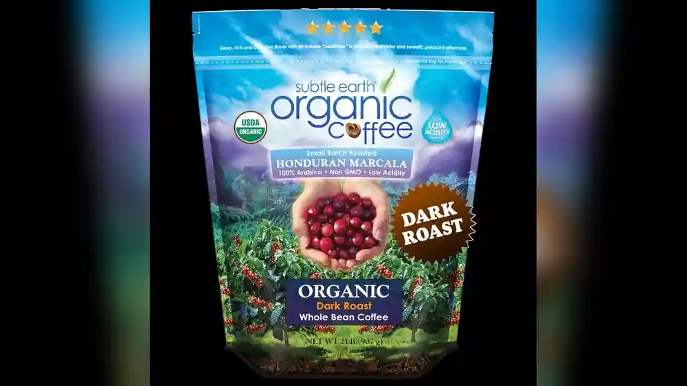 Top Subtle Earth Organic Coffee - Dark Roast - Whole Bean Coffee