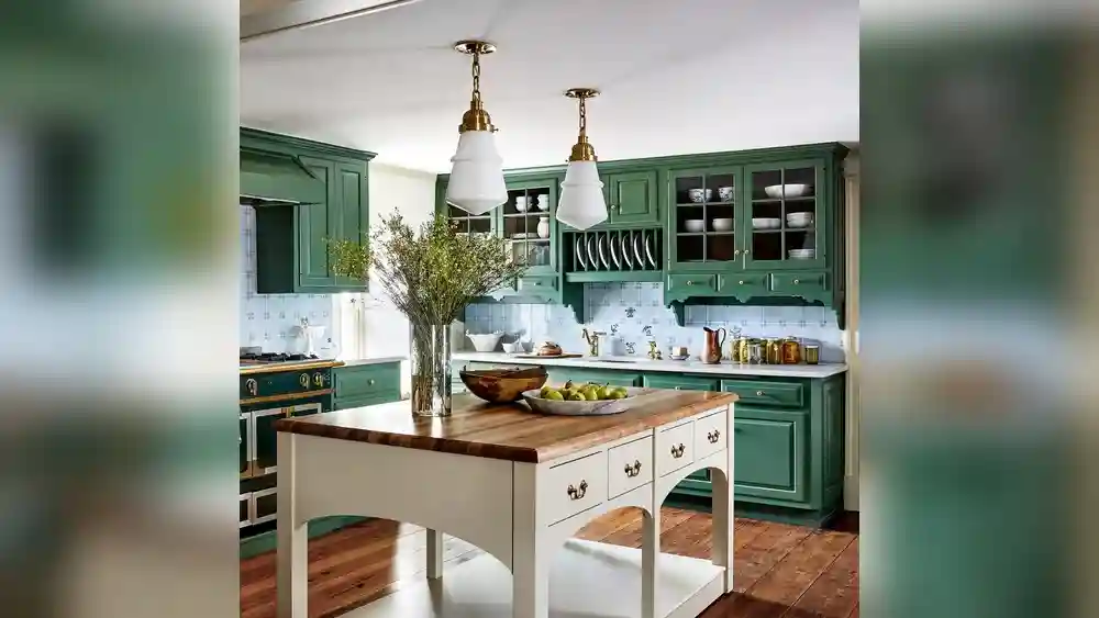 Best Farmhouse Sage Green Kitchen Cabinets​
