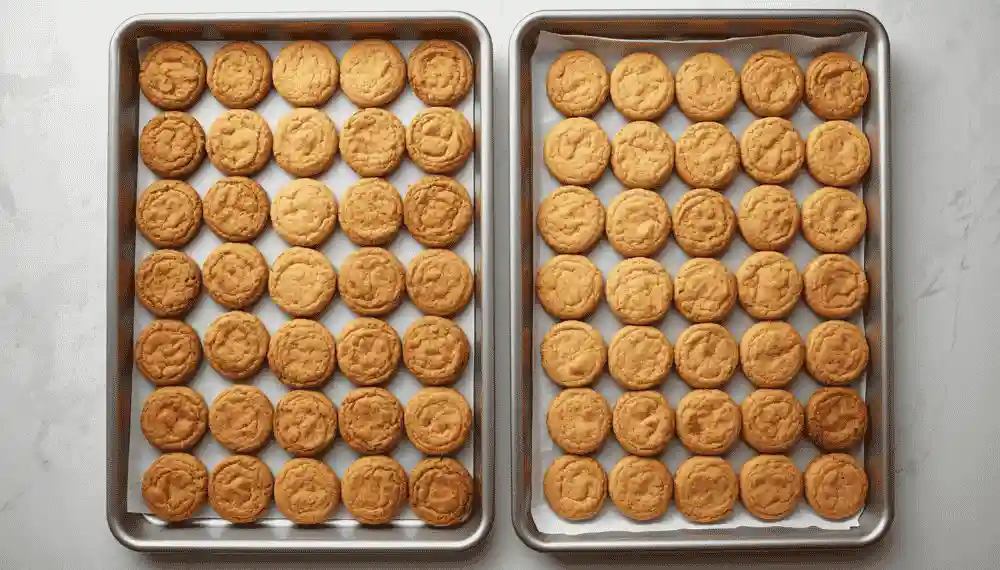 Comparison of cookie browning evenness between a convection and non-convection toaster oven