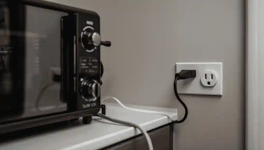 Best Toaster oven plugged into a shared kitchen outlet in an apartment, illustrating circuit load considerations